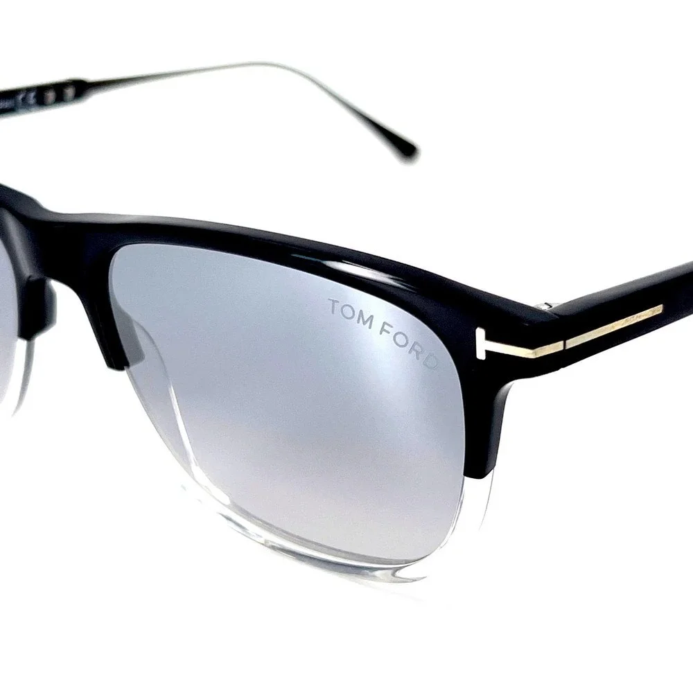 New! Tom Ford Caleb Sunglasses TF813 03C Unisex Rectangle Titanium Authentic